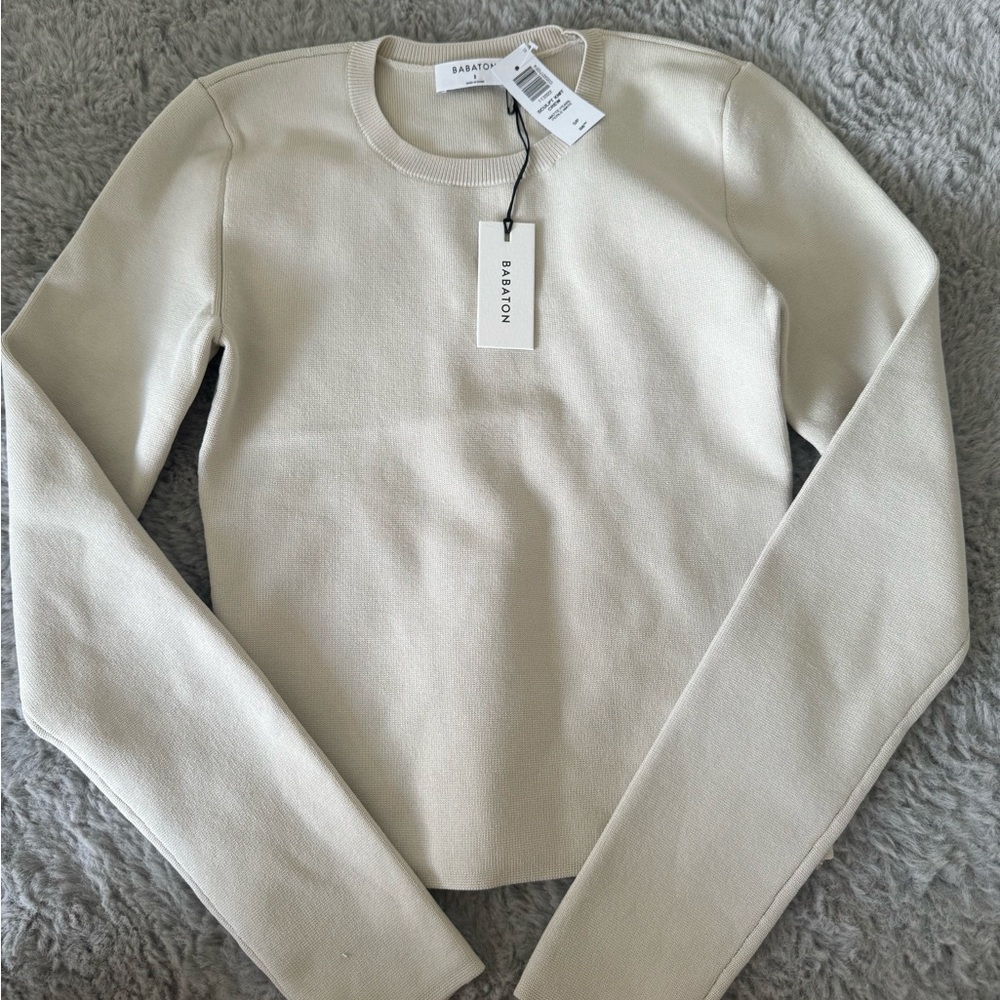 Babaton new long sleeve top, ivory
